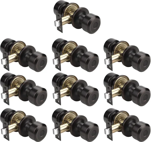 Miniatura 31 de KNOBWELL Paquete de 4 pomos de puerta cuadrados modernos para paso, pomos de puerta interiores, manija de puerta de pasillo y armario, color negro