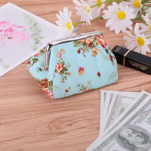 Miniatura 6 de Oyachic Monedero estampado vintage con hebilla y cierre de broche floral para mujeres y niñas