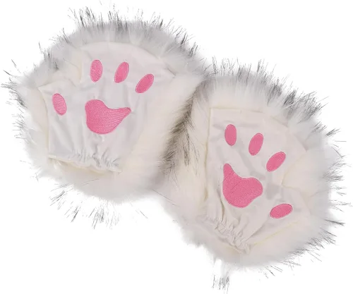 Miniatura 92 de Guantes de garra para disfraz de Halloween, medio dedo, lobo, oso, gato, guantes, guantes de piel sintética para mascarada, cosplay, utilería de mano