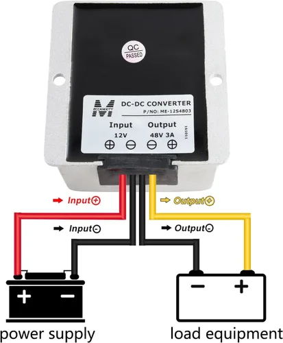 Miniatura 3 de TOP-VIGOR Convertidor de voltaje CC/DC 12V a 48V 3A 144W Convertidor Step Up, Impermeable IP68 Boost Convertidor Regulador Transformador