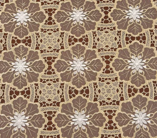 Miniatura 4 de Mantel pequeño de encaje beige para mesa de centro pequeña, redondo de 36 pulgadas
