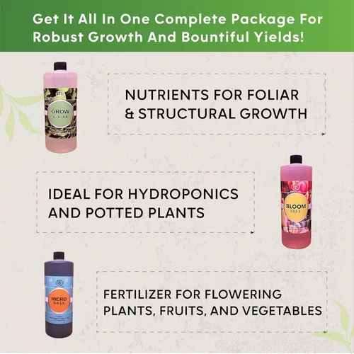 Miniatura 2 de Kit de nutrientes hidropónicos: cultiva, florece, micro alimento para plantas para cultivar verduras, frutas, flores, hierbas para suelo