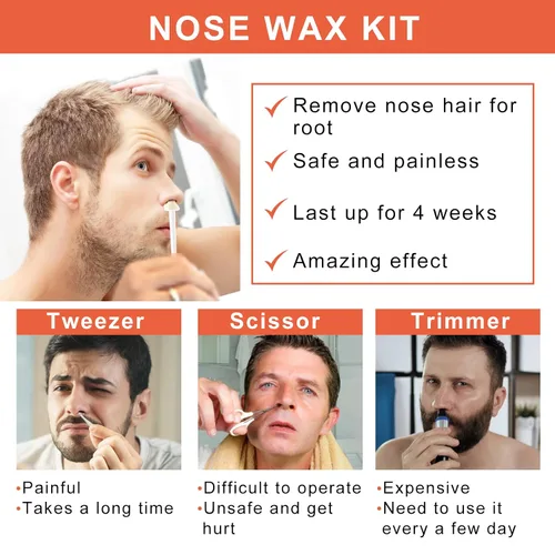 Miniatura 6 de Kit de cera para el cabello de nariz y orejas para hombres y mujeres, 3.53 onzas de cera con 20 aplicadores, solución segura para el cuidado