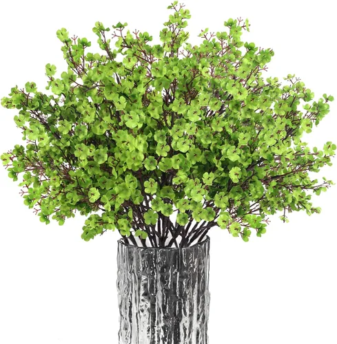 Miniatura 10 de 8 piezas flores artificiales de aliento de bebé, flores de seda amarillas de tacto real, flores falsas para jarrón, hogar, oficina, boda, Navidad