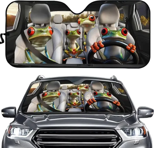 Miniatura 18 de SEANATIVE Parasol divertido para parabrisas de automóvil, protección contra rayos UV, protector de ventana delantera, diseño de ojos enojados