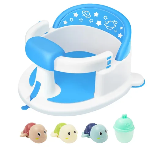 Asiento de baño para bebés de 6 meses en adelante, asiento de baño para bebé, asiento de baño antideslizante para bebé, asiento de baño sentado para