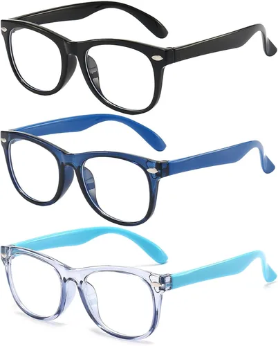 Miniatura 17 de FANNYGO Paquete de 3 gafas de bloqueo de luz azul para niños, gafas de lectura para computadora para niños y niñas de 3 a 9 años