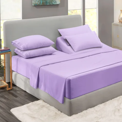 Miniatura 63 de Clara Clark - Juego de sábanas King con Flex Top, 6 piezas - Sábanas de lujo para cama King con cabeza dividida, juego de cama súper suave, King
