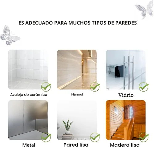 Miniatura 7 de SAOROPEB Decoración de pared de mariposa 3D, 48 piezas, 4 estilos, 3 tamaños, adhesivo metálico extraíble para pared, calcomanías murales