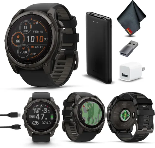 Miniatura 9 de Garmin Fenix 8 47MM AMOLED Zafiro Premium Multisport GPS Smartwatch de Titanio con Banda de Silicona Spark Orange/Grafito, Linterna LED Integrada