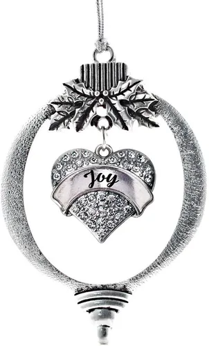 Miniatura 27 de Inspired Silver - Red Merry - Adorno de Navidad plateado - Adorno de árbol de Navidad con dije de corazón con circonita cúbica - Decoración colgante