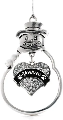 Miniatura 52 de Colgante de plata con diseño de Detroit con forma de corazón y muñeco de nieve con circonitas cúbicas