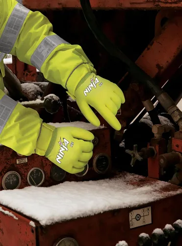 Miniatura 4 de MCR Safety Guantes N9690HV Ninja Ice de Alta Visibilidad de 15 Medida de Nylon Aislado para Clima Frío