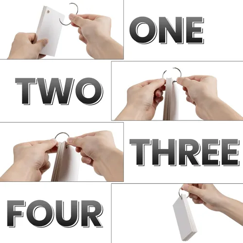Miniatura 4 de Tarjetas de índice, 600 tarjetas flash perforadas de 3 x 5 pulgadas con 12 anillos organizadores, tarjetas blancas para estudiar, tarjetas de notas