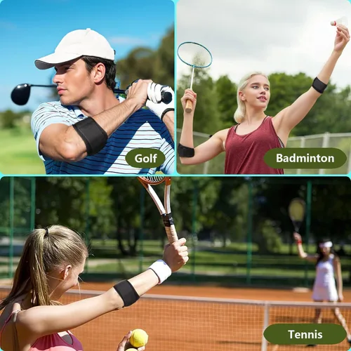 Miniatura 4 de Protector de antebrazo, codera de tenis para hombres y mujeres, codera de golfista, bandas de apoyos de antebrazo, soporte de codo de golf, alivio