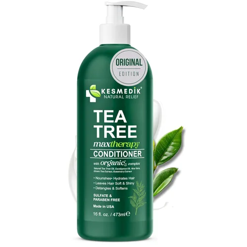 Miniatura 2 de KESMEDIK Acondicionador de aceite de árbol de té MaxTherapy, hidratante, desenreda y suaviza el cabello, refresca y calma el cuero cabelludo seco
