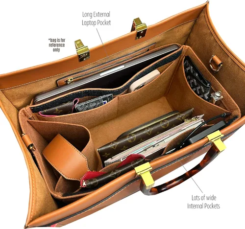 Miniatura 5 de Sunshine Tote Organizer Insert, Sunshine Shopper Medium Insert, Mini Sunshine Large Organizer, Handmade 3mm Premium Felt Snug Sturdy Gold Zipper
