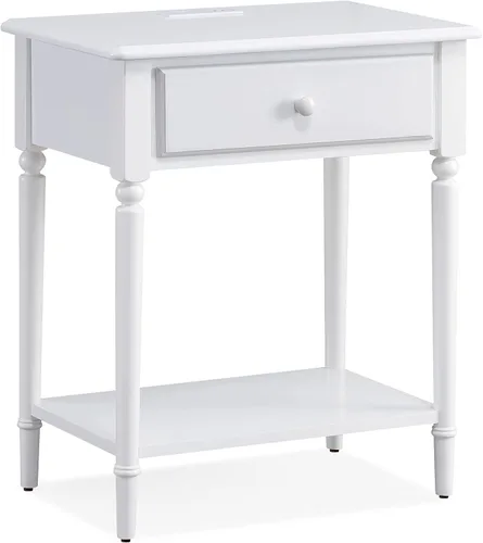 Miniatura 7 de Leick Home 11222-BK Ironcraft - Mesita de noche rústica con un cajón, color negro lavado