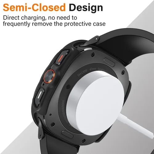 Miniatura 6 de Amizee Paquete de 2 fundas protectoras de pantalla compatibles con Samsung Galaxy Watch Ultra (2025/2024) de 1.772 pulgadas, con protector de negro