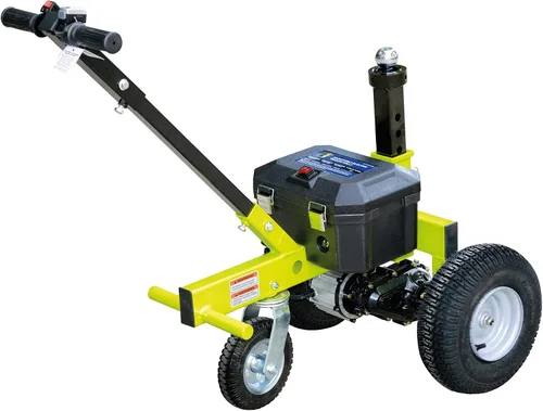 Miniatura 9 de Tow Tuff Plataforma rodante eléctrica para remolque con neumáticos de 13" y rueda giratoria de 8", capacidad de 3500 lb, verde - Altura de bola
