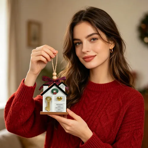 Miniatura 2 de 2026 New Home Ornament, Wooden New House New Beginning Ornament Housewarming Gifts for New Home, New House Presents for Women Couple, Ideal New