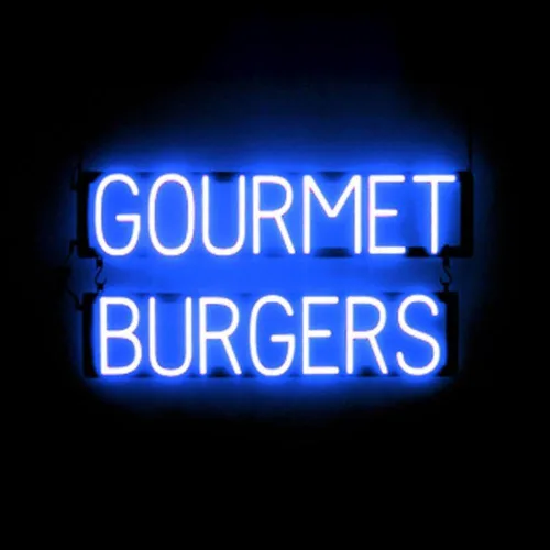 Miniatura 30 de SpellBrite HAMBURGERS Letrero para restaurantes Letreros relacionados con el comedor con aspecto de neón, luz LED roja 40.0 x 6.3 pulgadas Rojo