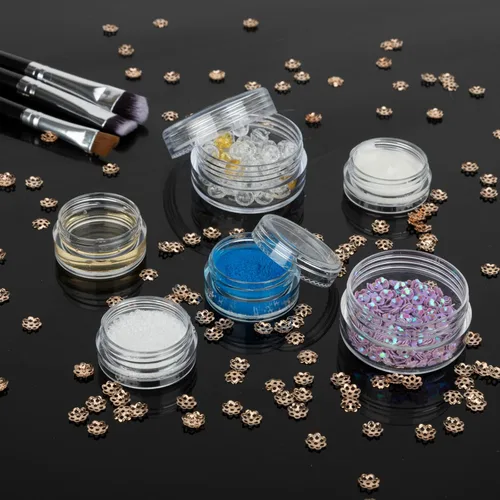 Miniatura 5 de Contenedores de muestra de 0.35 onzas, 20 recipientes para cosméticos con tapas, frascos de muestra vacíos recargables, pequeños recipientes