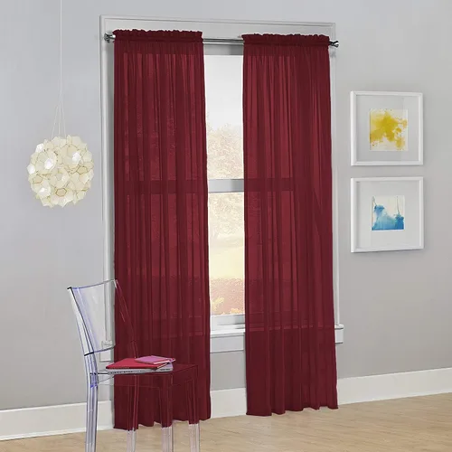 Miniatura 12 de Decotex - Juego de 2 cortinas transparentes de gasa para ventana. Rosa claro