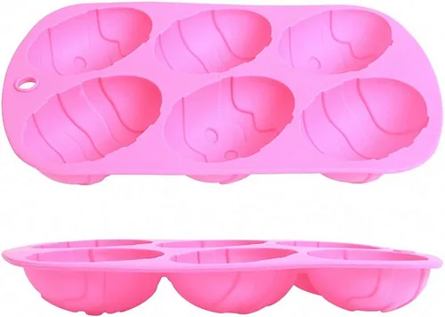 Miniatura 5 de MoldFun Paquete de 2 moldes de silicona para pasteles de huevos y conejitos para el día de Pascua, para hornear, magdalenas, hacer magdalenas