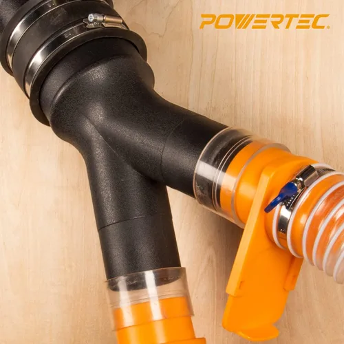 Miniatura 6 de POWERTEC 70276 Accesorio Divisor de Recolección de Polvo de 4 Pulgadas a 2-1/2 Pulgadas