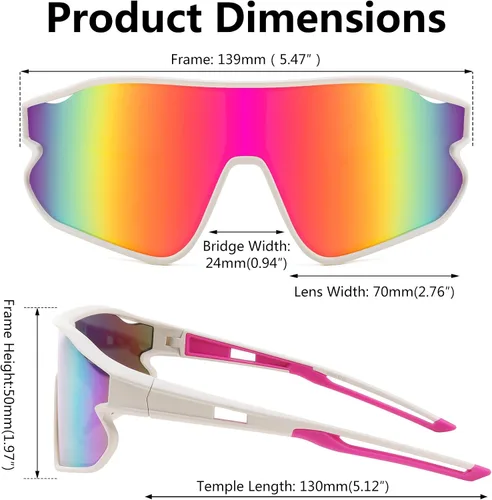 Miniatura 5 de FEISEDY Gafas de sol unisex para jóvenes, gafas de sol de béisbol y tenis, UV400 deportivas para niños y niñas, pantallas de ciclismo B4064