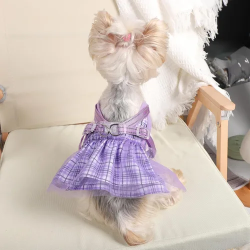 Miniatura 5 de Gauzy - Arnés de chaleco para perro, transpirable, ajustable, sin tirones, para perros pequeños y medianos, morado, pecho mediano de 16.5 a 20.4