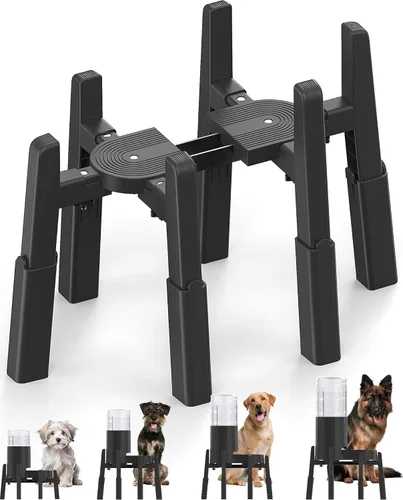 CZPET Soporte dispensador de agua para perros, soporte para comederos automáticos de mascotas, soporte elevado ajustable de ancho y altura para