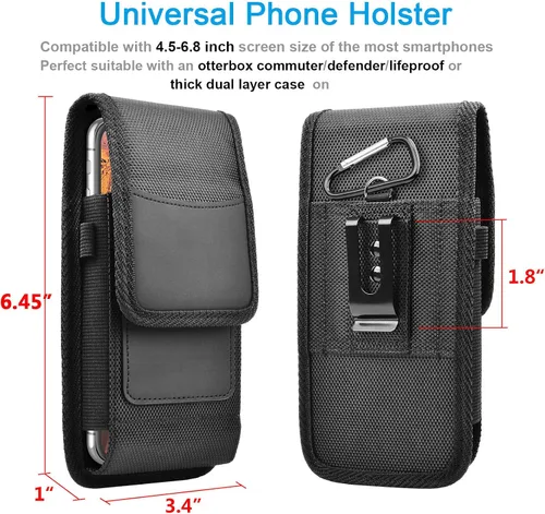 Miniatura 2 de Funda de nailon para cinturón con clip de metal para iPhone 17 Pro Max iPhone 16 15 14 13 12 11 XS max 17 Air 13 Mini 12 Mini soporte para cinturón