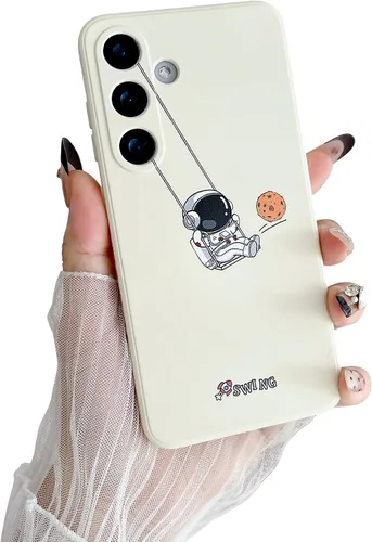 Miniatura 9 de Yonds Queen Funda ultra linda para Samsung Galaxy S22, diseño de astronauta de dibujos animados, diseño de cohete espacial, cubierta de parachoques