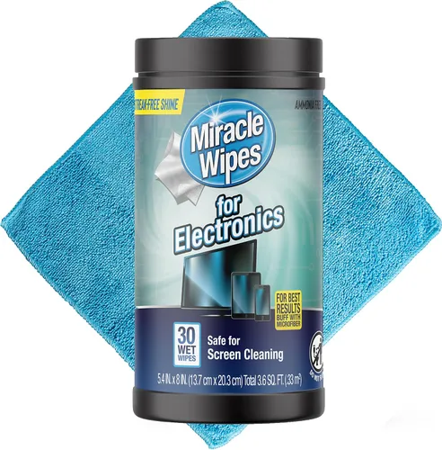 Miniatura 3 de MiracleWipes para limpieza de electrónica - Toallitas para pantallas diseñadas para TV, teléfonos, monitores y más - 20
