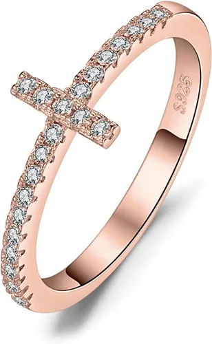 Miniatura 31 de JewelryPalace - Anillos de plata de ley 925 chapados en oro rosa, amarillo o blanco de 14 K para mujer, de compromiso, con circonia cúbica, de boda