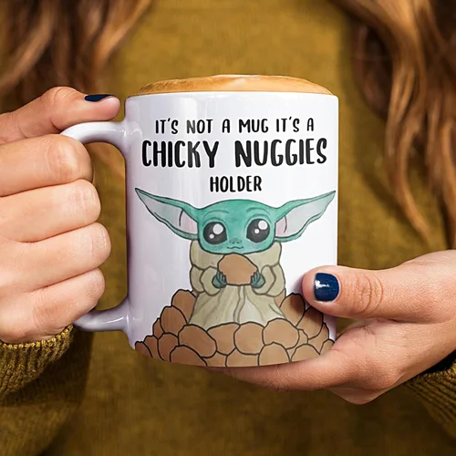 Miniatura 3 de BabyYoda Taza de café – Lindo alien verde – Soporte para nuggies Chicky – Taza de café Grogu – Taza de pollo Nuggets – Novedad divertida de Mando