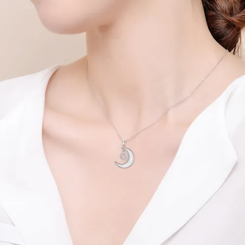 Miniatura 2 de KQF DragonflyHummingbirdHedgehogOwlSobrietyAngel Wings Necklace Sterling Silver Moon Necklace Dragonfly Gifts For Dragonfly Lovers Gifts Wife Mom