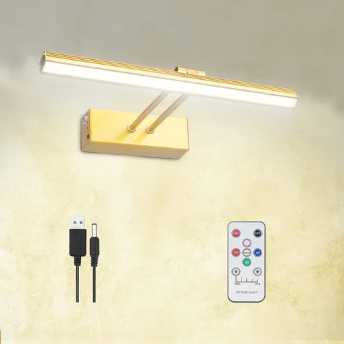 Miniatura 14 de Luz para Cuadros, Luces de Arte a Batería para Pared, Luz Inalámbrica con Control Remoto para Pinturas con Temporizador y Regulable, Iluminación