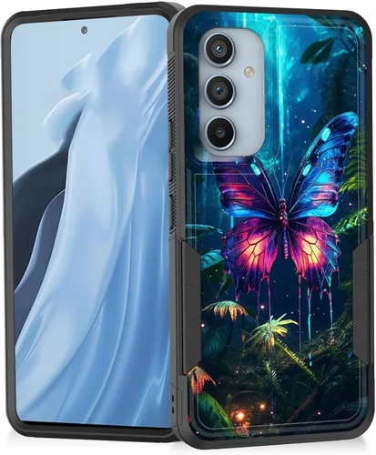Miniatura 180 de Funda para Galaxy A14 5G, resistente de doble capa híbrida de policarbonato duro, goma suave, a prueba de golpes, funda protectora resistente