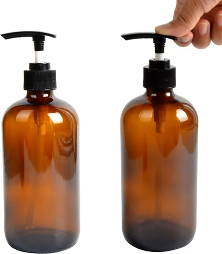 Miniatura 4 de Youngever Paquete de 6 botellas de vidrio vacías, 2 paquetes de 16 onzas y 4 botellas de bomba de 8 onzas, dispensador de jabón, recipientes