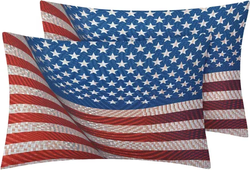 Miniatura 4 de Sábanas de bandera estadounidense tamaño King – Juego de sábanas de bandera de Estados Unidos para niños y niñas, juego de sábanas de estrellas