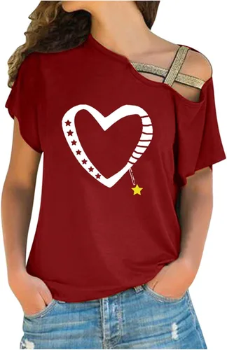 Mujeres Sexy fuera del hombro media manga camiseta ahueca hacia fuera plisado Casual sólido Tops