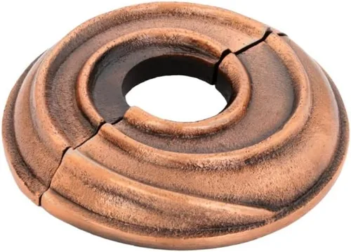 Renovators Supply Manufacturing Placa de escudo de 3,13 pulgadas OD Escutcheon 1/2 en IPS Acabado de cobre antiguo Brida de radiador de aluminio