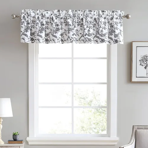 Miniatura 6 de Laura Ashley - Cenefa superior de algodón, elegante y ligero tratamiento de ventana para decoración del hogar (amarillo Cassidy, 50 x 25 pulgadas)