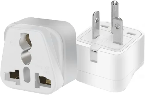 2 adaptadores de enchufe eléctrico estadounidense NEMA 6-20P, adaptador de enchufe NEMA 6-20P, enchufe de 3 pines a enchufe universal de 3 agujeros