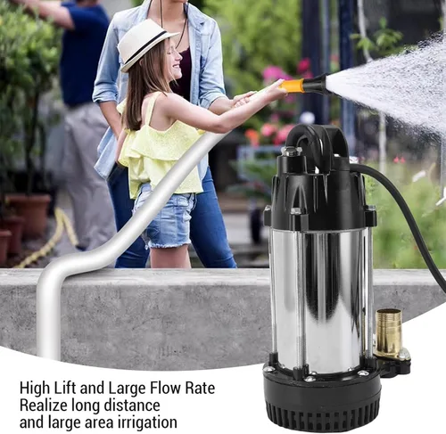Miniatura 6 de Hilitand Bomba sumergible 300 W 72.2 ft de alta elevación sin escobillas de cobre motor de acero inoxidable cuerpo cilindro bomba de pozo