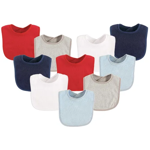 Miniatura 12 de Luvable Friends Baberos unisex de algodón para bebé, azul, talla única