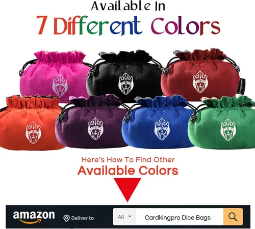 Miniatura 4 de CardKingPro Bolsas para Dados Inmensos con Bolsillos - Negro - Capacidad para más de 150 Dados - Ideal para Acaparadores de Dados [Diseño Patentado]